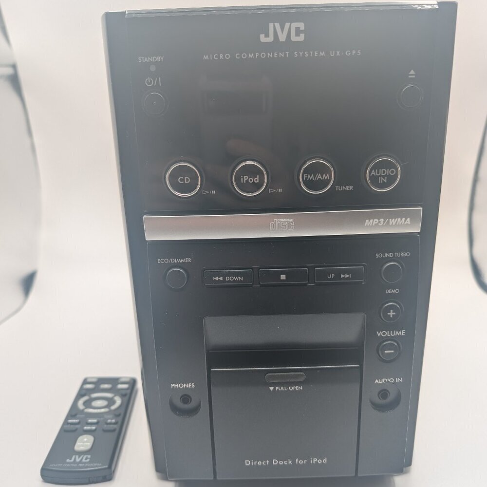 JVC UX-GP5 Micro Component System w/Remote-USB- CD- Radio- MP3- Ipod - TESTED